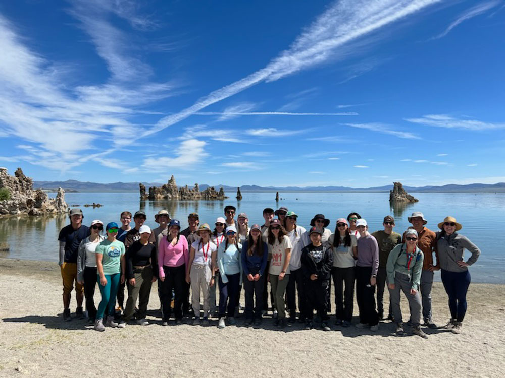 BELL Eastern Sierras 2023 students group posing on a beach