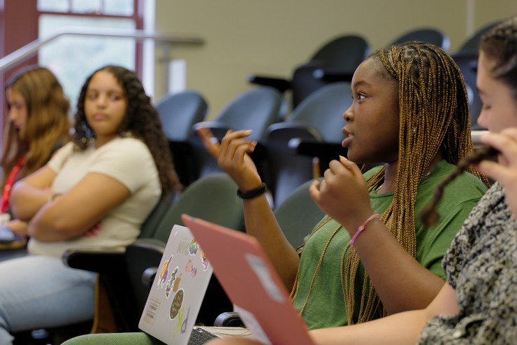 students having a classroom discussion