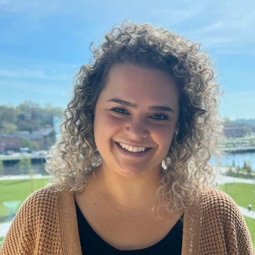 Photo of Jessica Branca with a view of Providence in the background