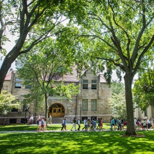 Students on the Main Green at Brown University