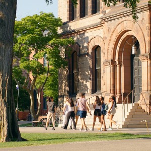 Students walking on the Main Green.