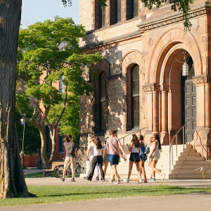 Students walking on the Main Green.