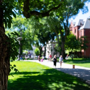 Students on the Main Green at Brown University