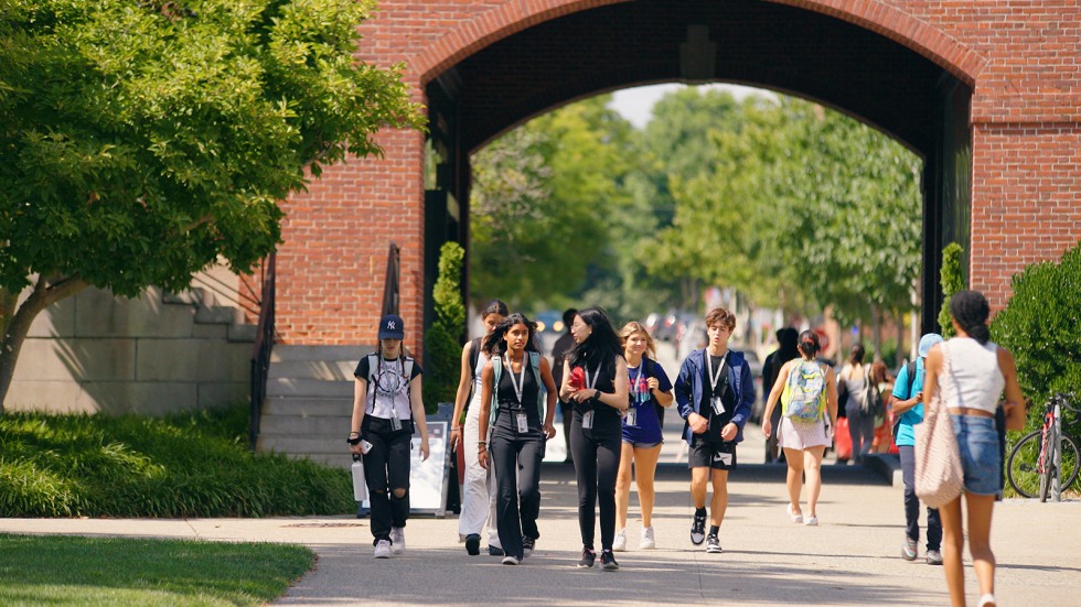 Students walking to class.