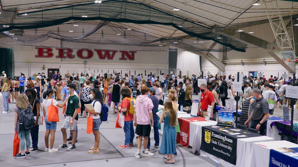 Students at the Pre-College college fair.