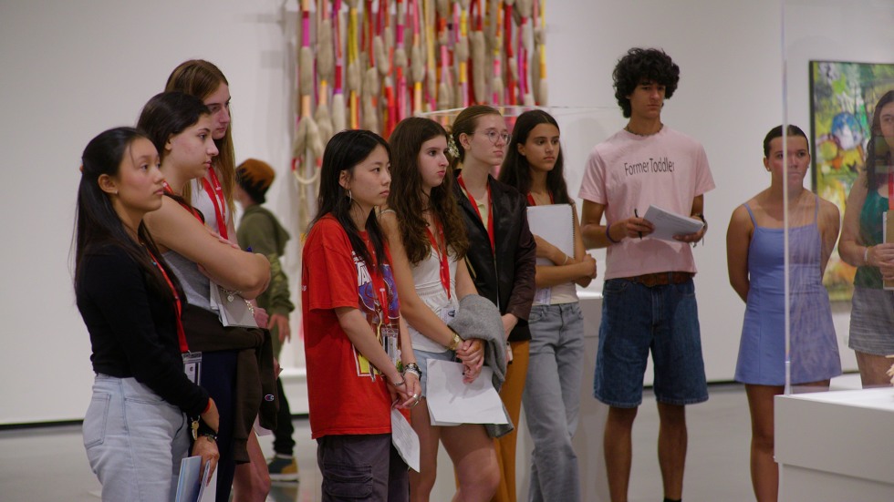 Students at the RISD art museum
