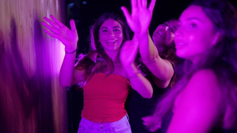 students dancing at a school dance
