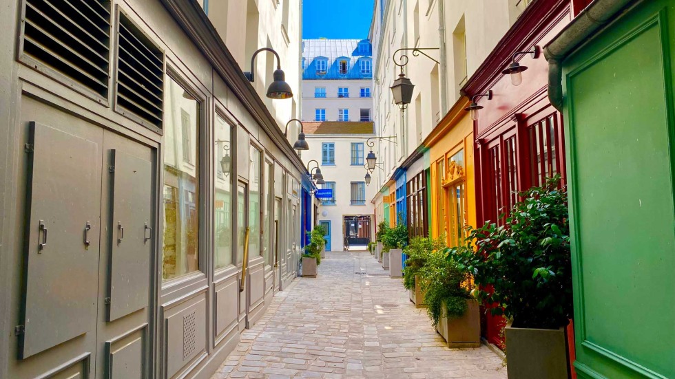 Street in the Le Marais neighborhood in Paris