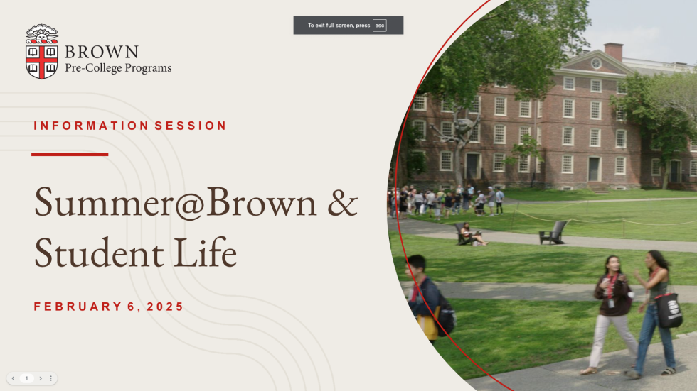 Summer@Brown and Student Life