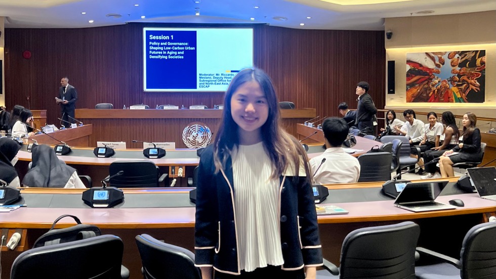 Gracelyn Atmadja in a board room at the UN