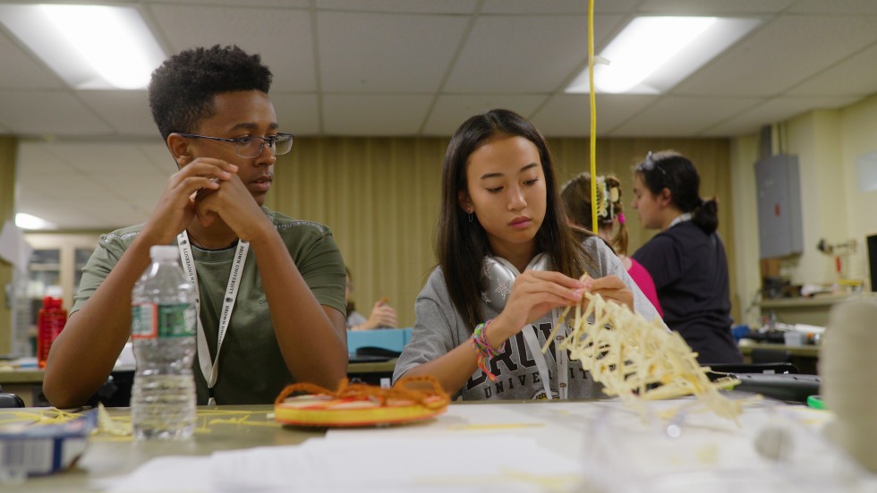 students working together in class