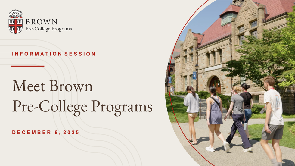 Meet Brown Pre-College Webinar